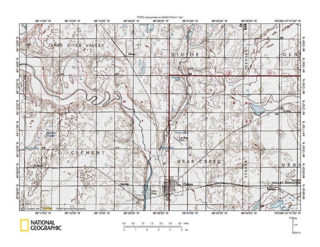 James RiverWild Rice River drainage divide area landform origins in North and South Dakota, USA
