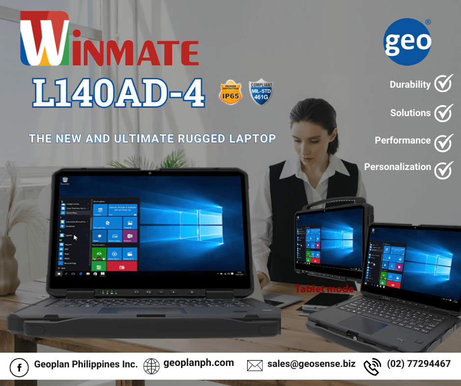 Winmate L140AD4 The New and Ultimate Rugged Laptop Geoplan PH Distributor & Systems