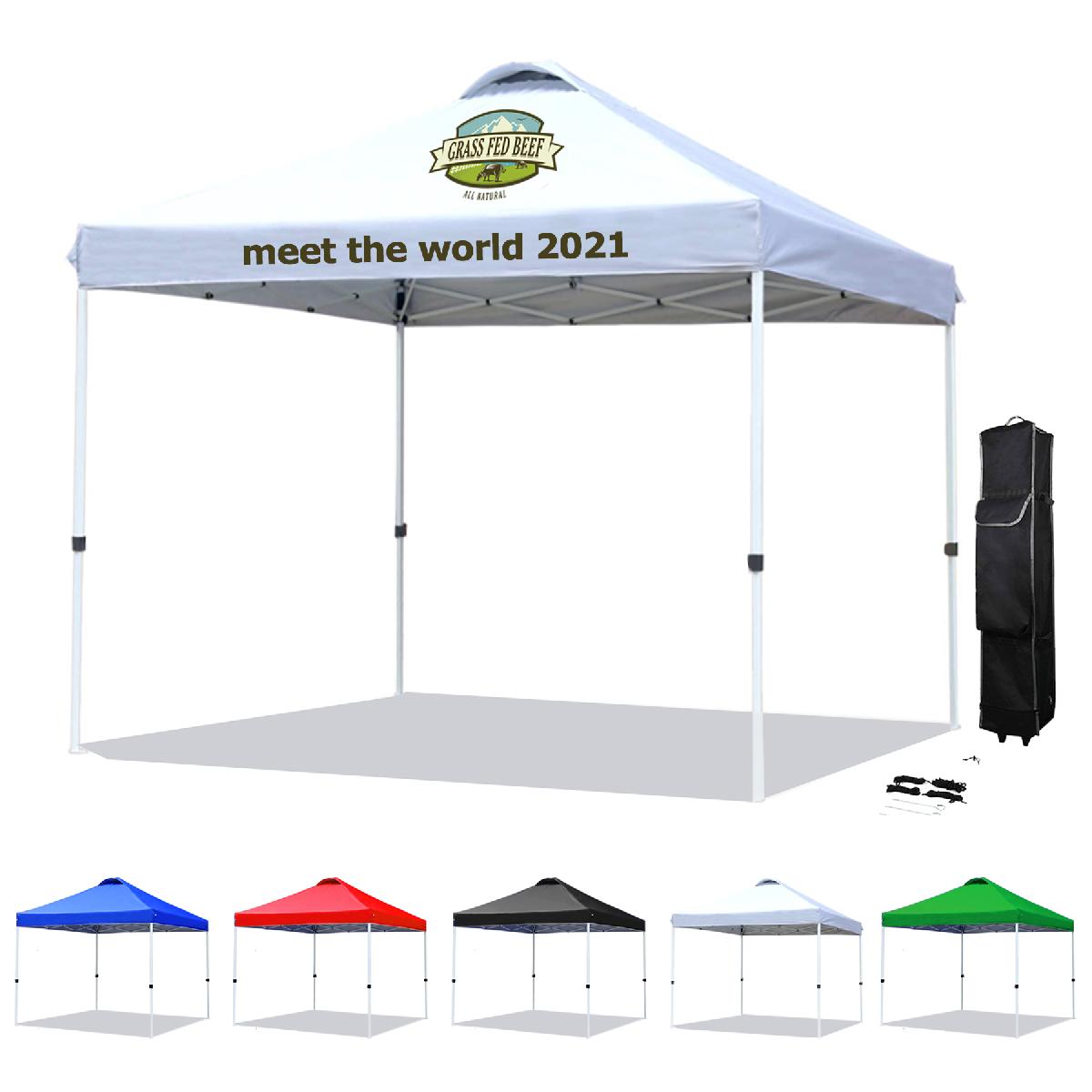 10′ x 10′ Custom Printed Pop Up Tent Kit with Vented Top Geo Promos