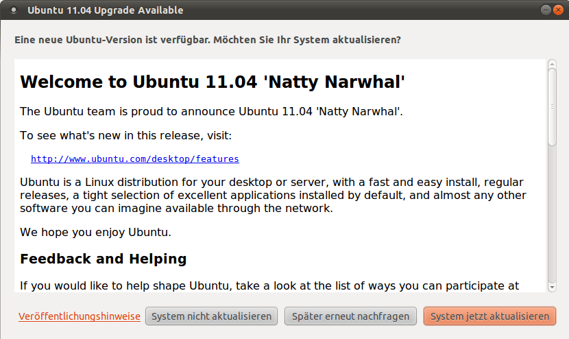 UbuntuUpdateHinweis nur auf englisch georf.de