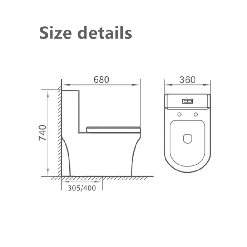 Onepiece bathroom toilet water closet T039 Bathroom