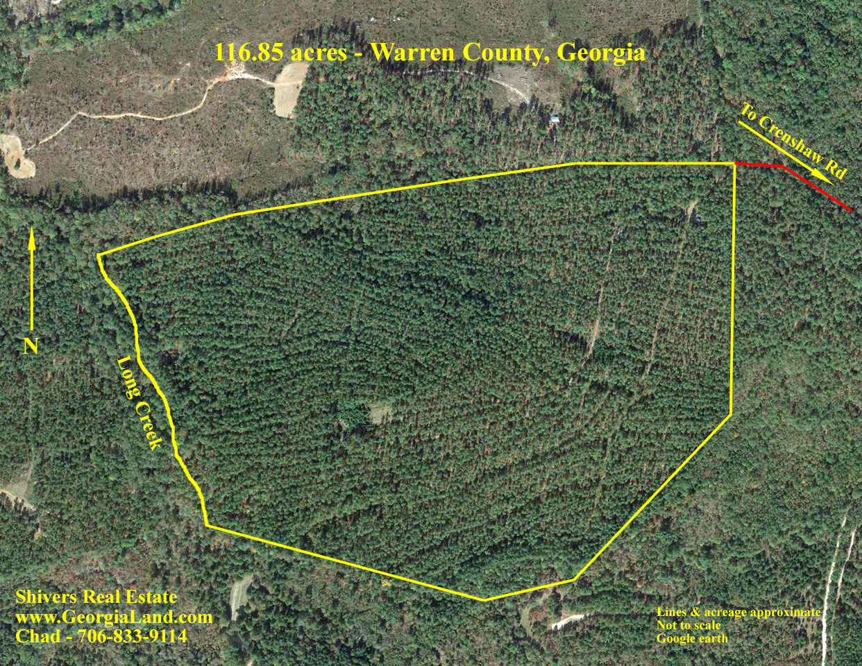 116.85 acres cutover timber land Warren County, Shivers