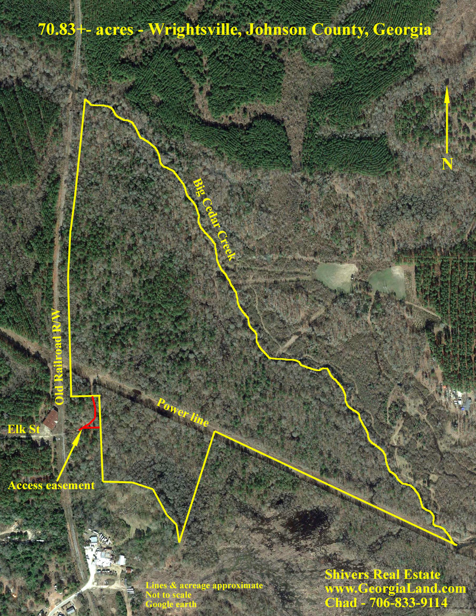 71+ acres wooded, creek Johnson County, Wrightsville,