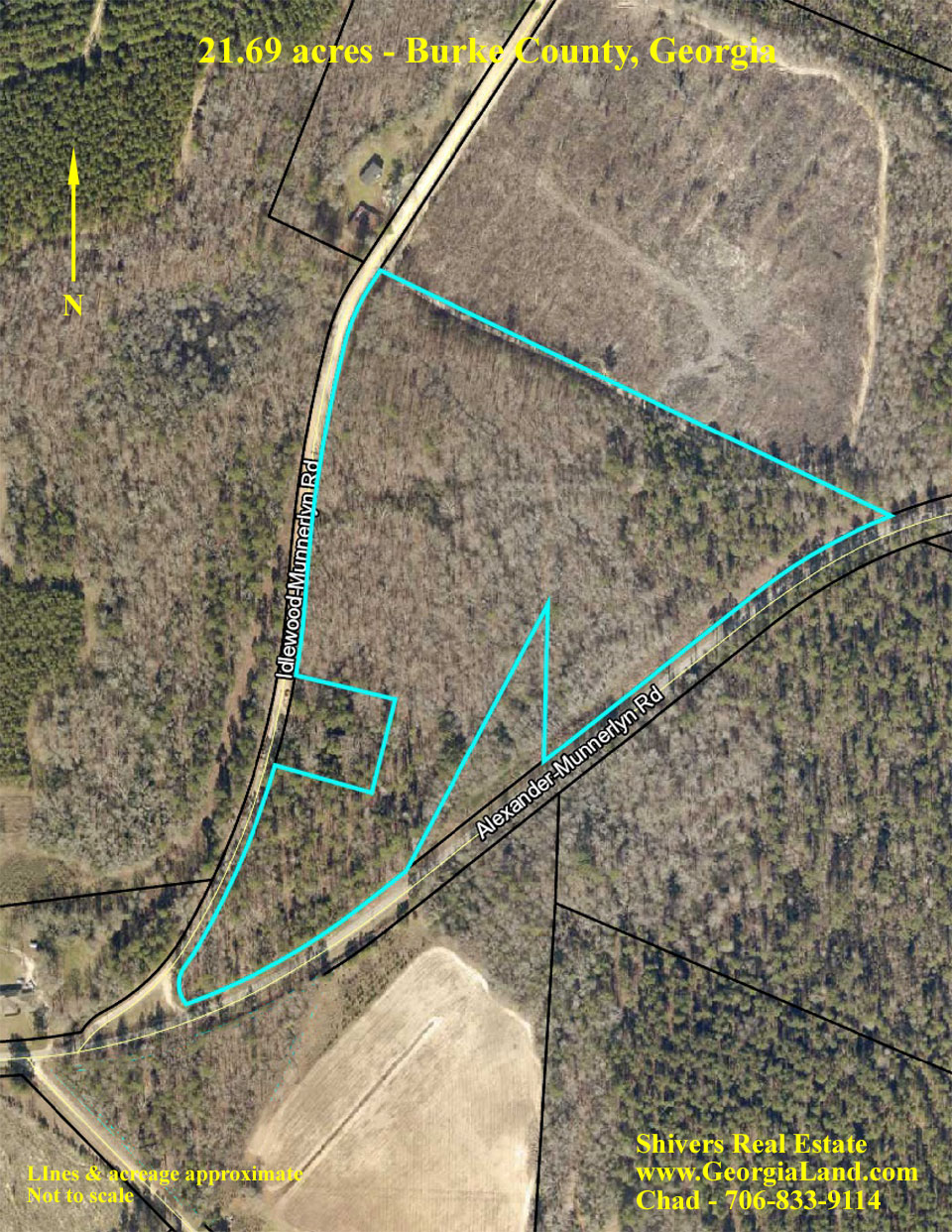 21.69 acres wooded South Central Burke County, Shivers Real