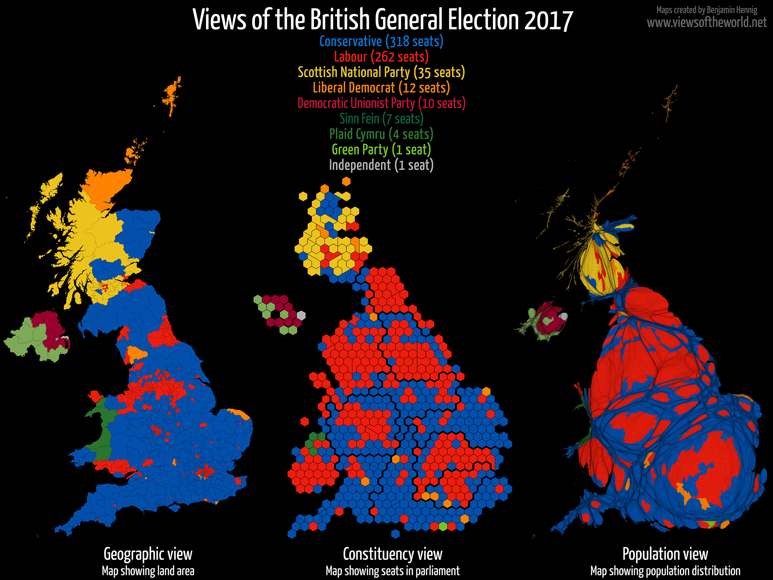 Map series shows how Britain performed in 2017 elections