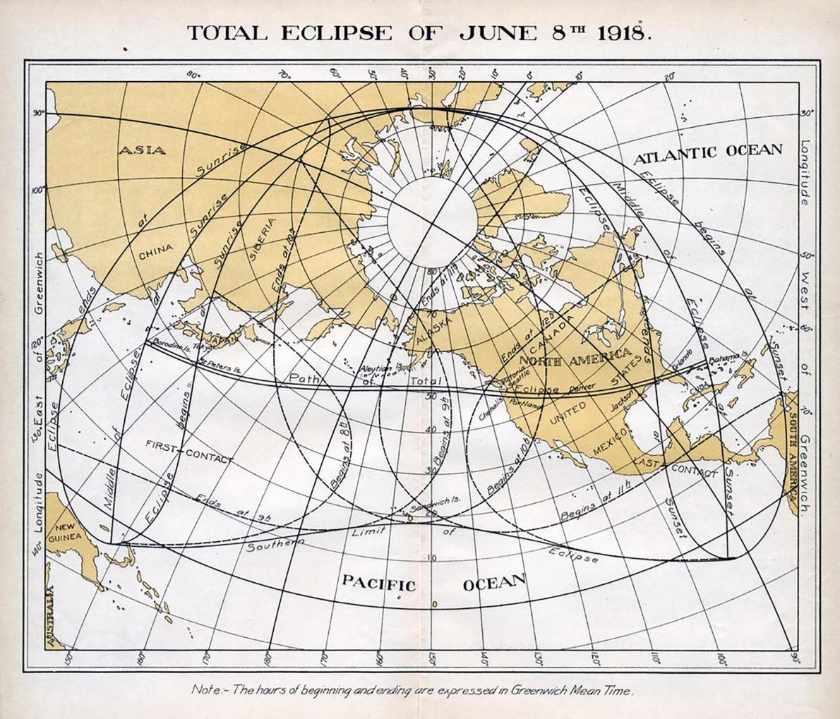 August 21 Solar Eclipse And 1918 Eclipse Map Great maps to aid an excellent view of solar eclipse from the US