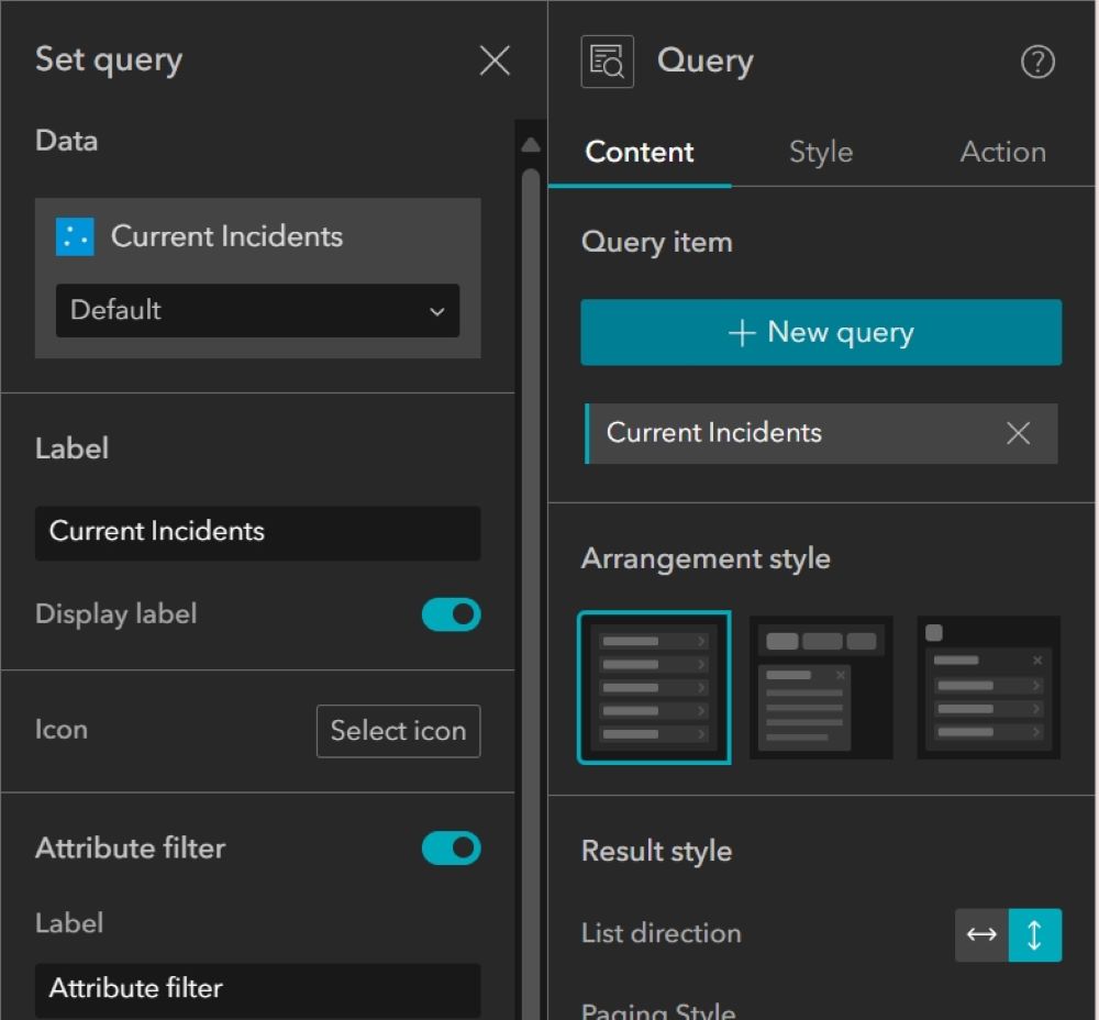 Configuring Attribute Queries in Experience Builder Geospatial
