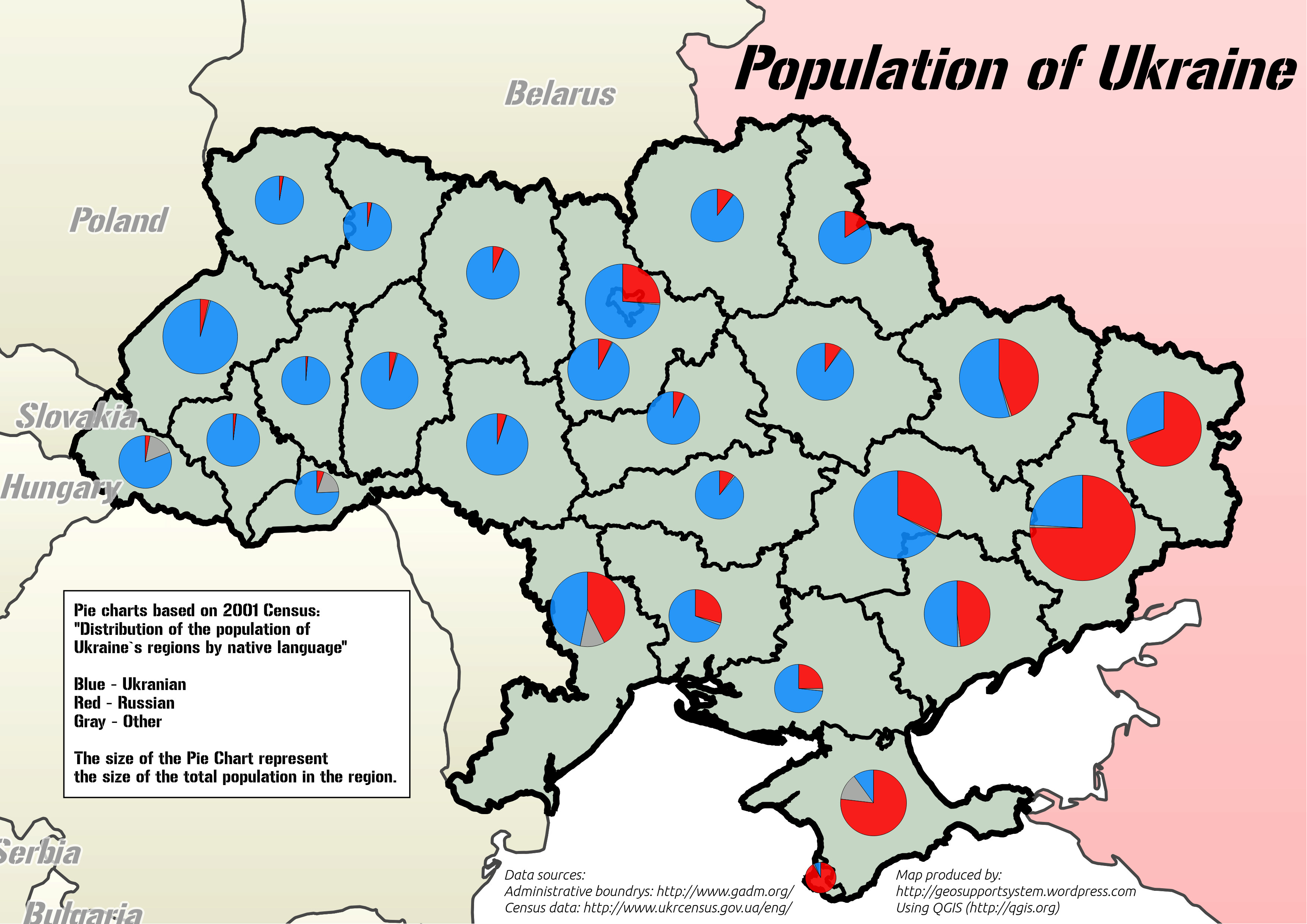 Ukrainian population map Geosupportsystem