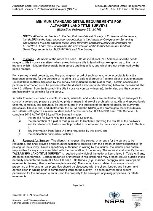 ALTA/NSPS Land Title Surveys GeoSurvey, Ltd.