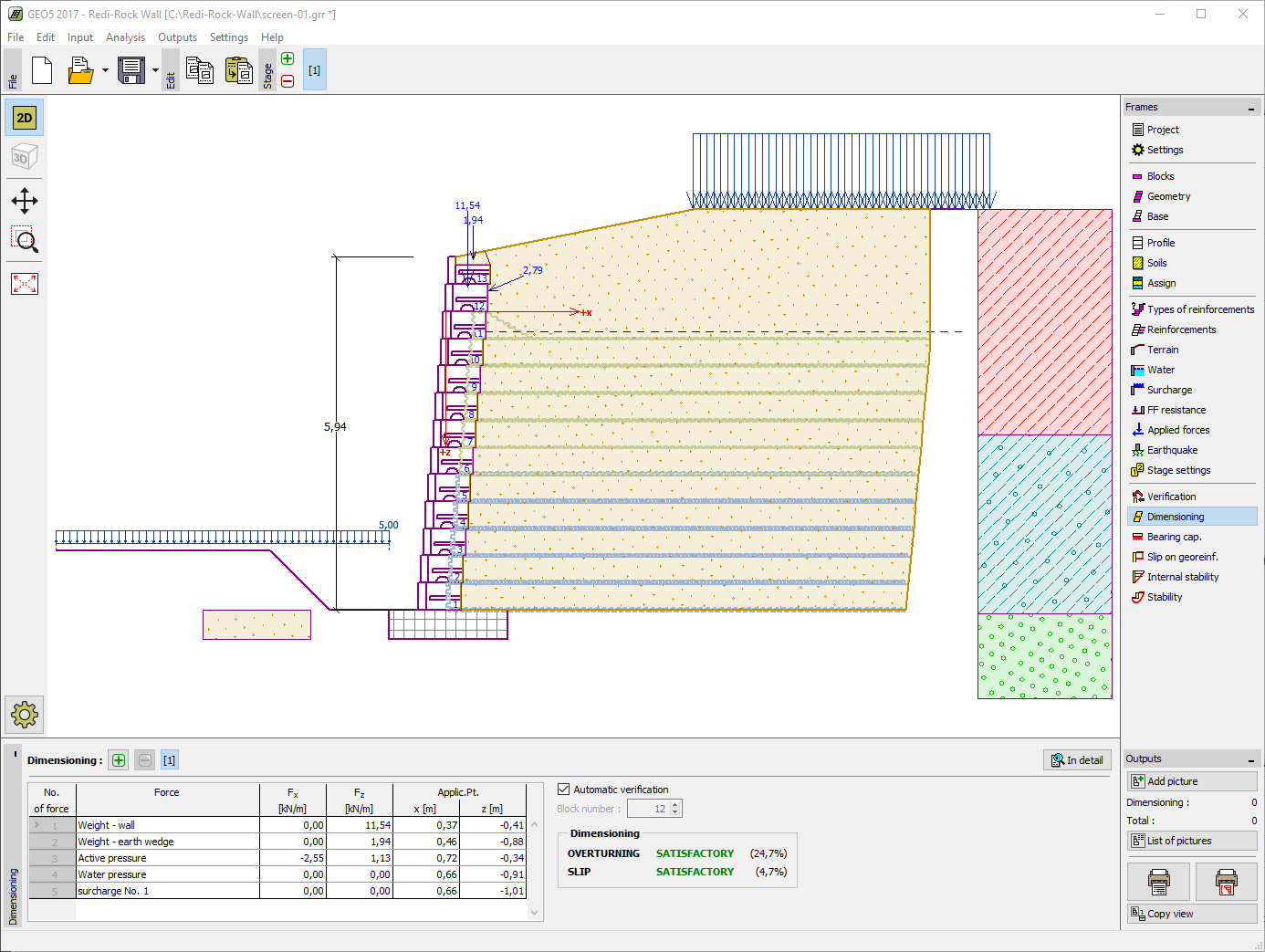GEO5 RediRock Wall [Geotechnical Design Software Earth Retaining
