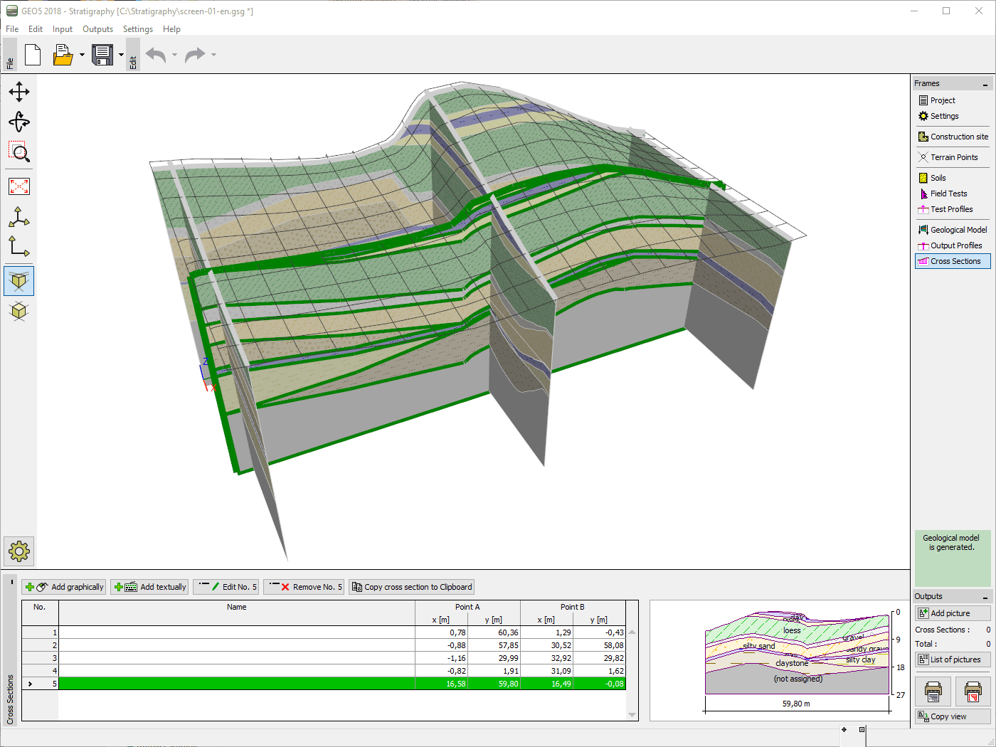 GEO5 Stratigraphy [Geology Software Graphical Data Presentation