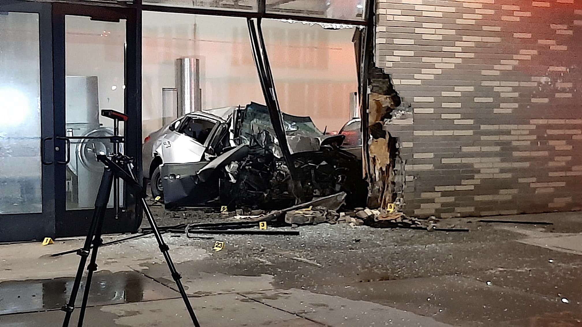 Driver killed in Clearfield crash after car plows through building