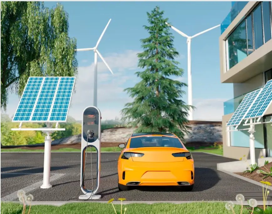 Solar powered electric vehicle Solar EV charging station