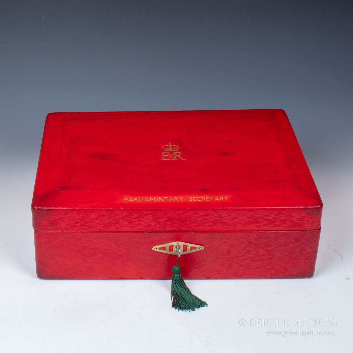 10051 An Elizabeth II Red Leather Despatch Box Parliamentary