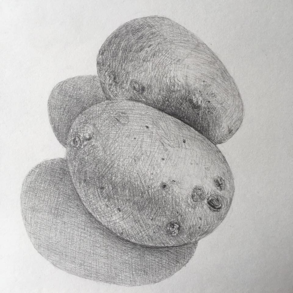 Potato drawings Abstract Art Circles
