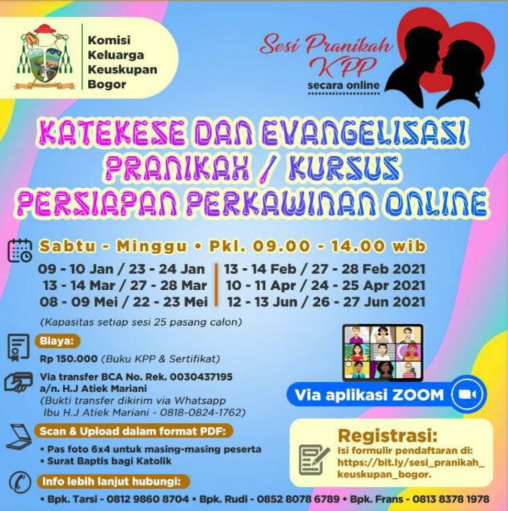 Kursus Persiapan Perkawinan Online Keuskupan Bogor – Warta Gereja Laurensius