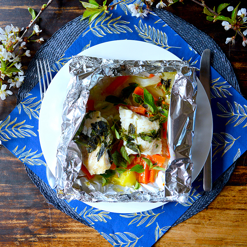 Sea Bass en Papillote Mains, Recipes Geri's Food