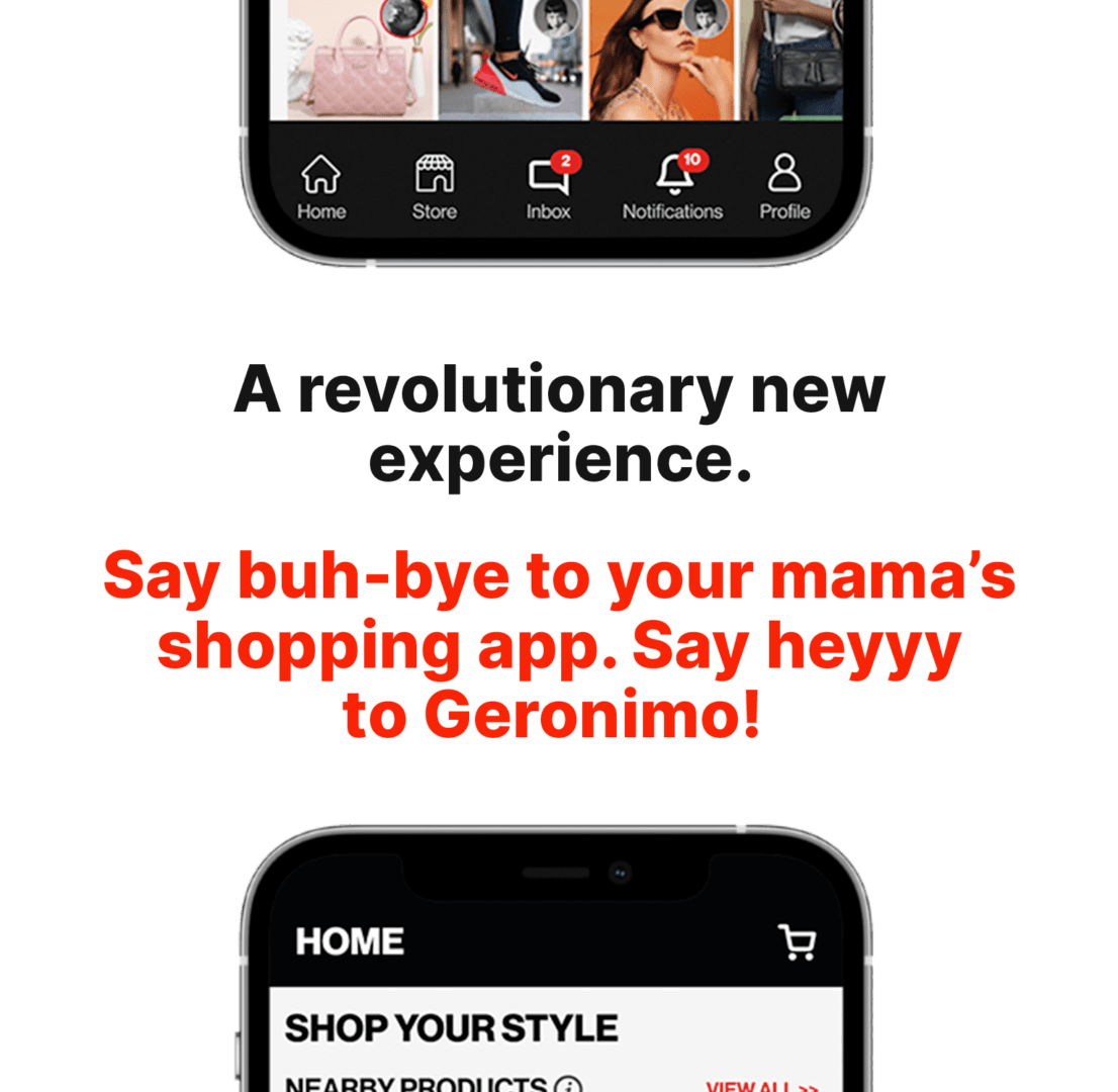 Geronimo Mobile App for Buying and Selling Items Geronimo