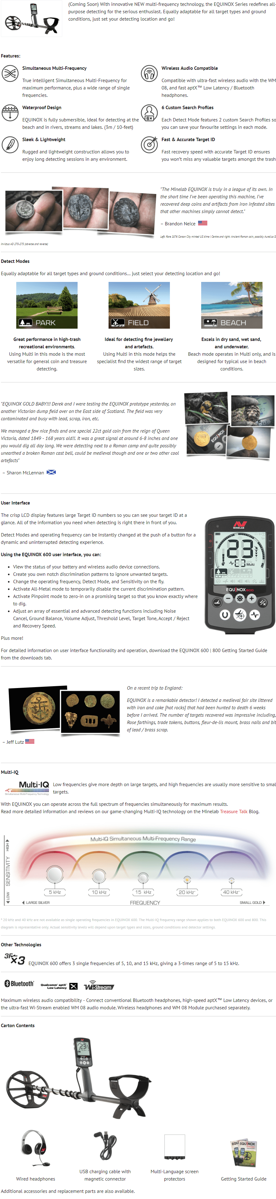 Minelab Equinox 600 | Gerry's Metal Detectors