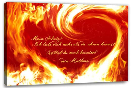 Liebesbotschaft auf Leinwand Geschenk der Liebe
