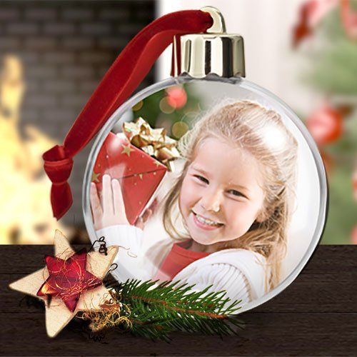 Weihnachtskugel mit Foto ein Unikat für den Weihnachtsbaum