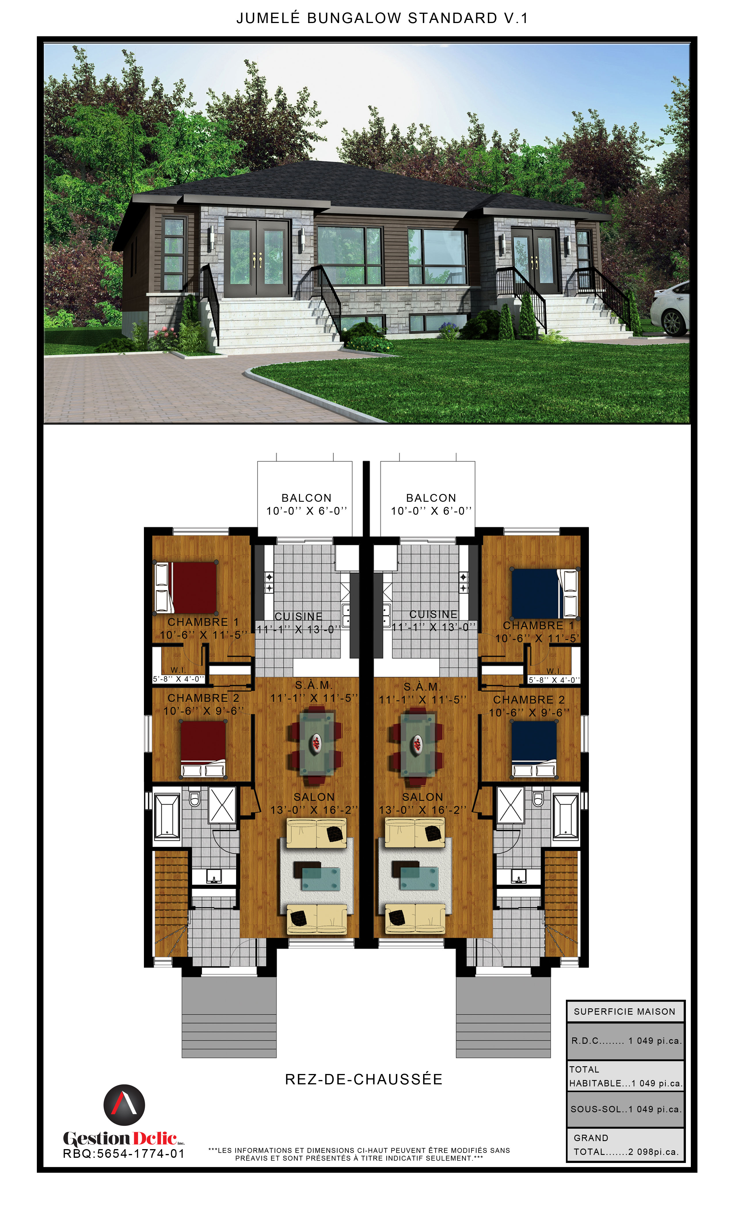 JUMELÉ BUNGALOW STANDARD, SAINTPHILIPPE Gestion Dclic Notre