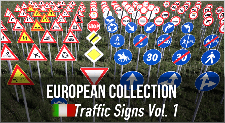European Collection: Italian Traffic Signs Vol. 1 | Get-Assets