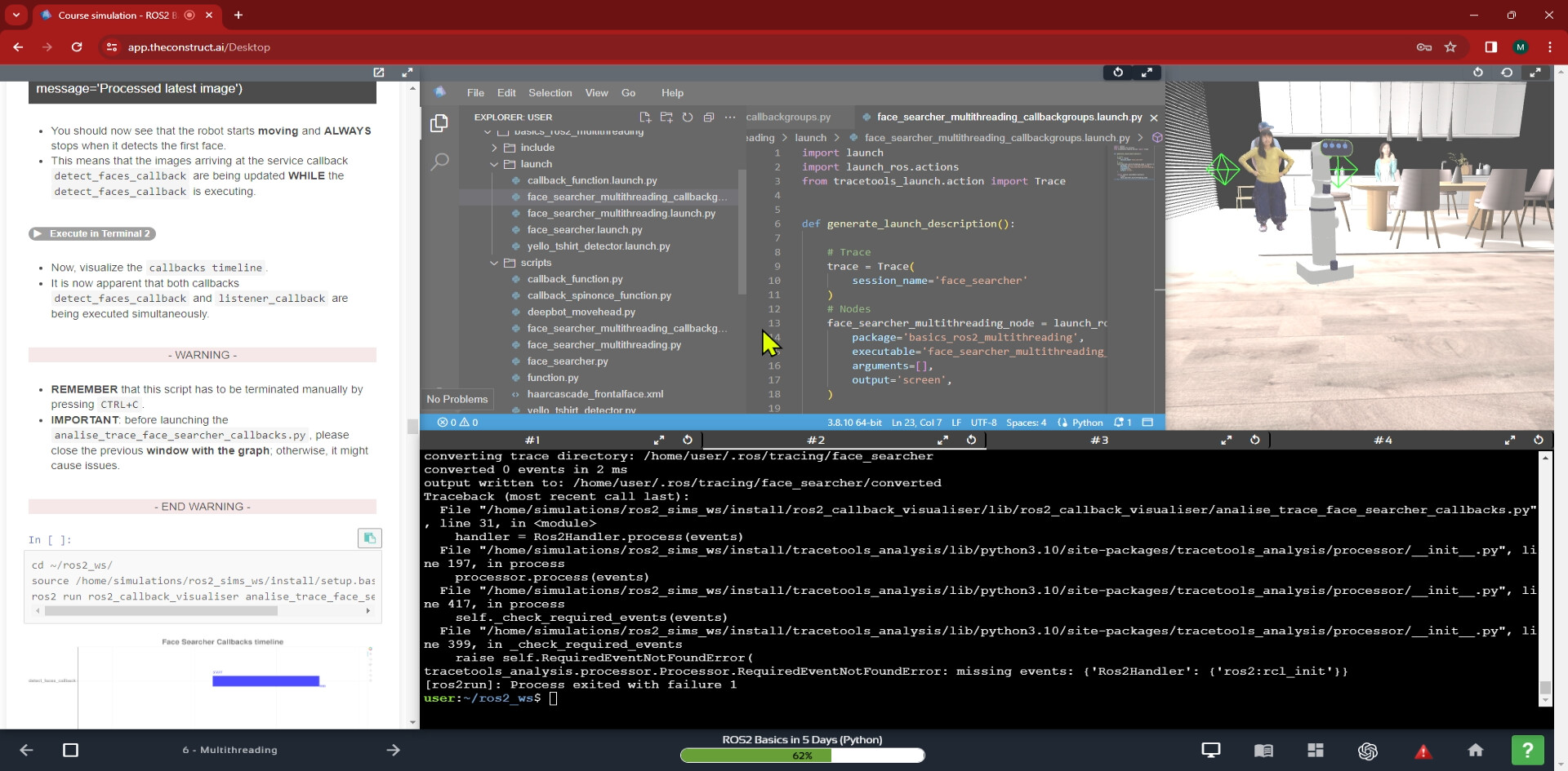 [Bug] Can't see multithreading graph ROS2 Basics in 5 Days Humble (Python) The Construct