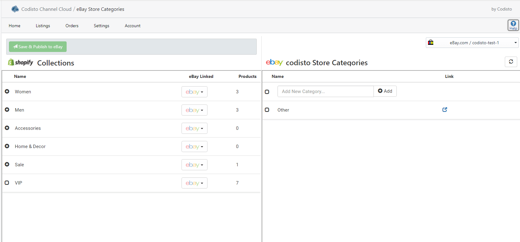 Map eBay Store Categories to Your Online Store Categories Codisto