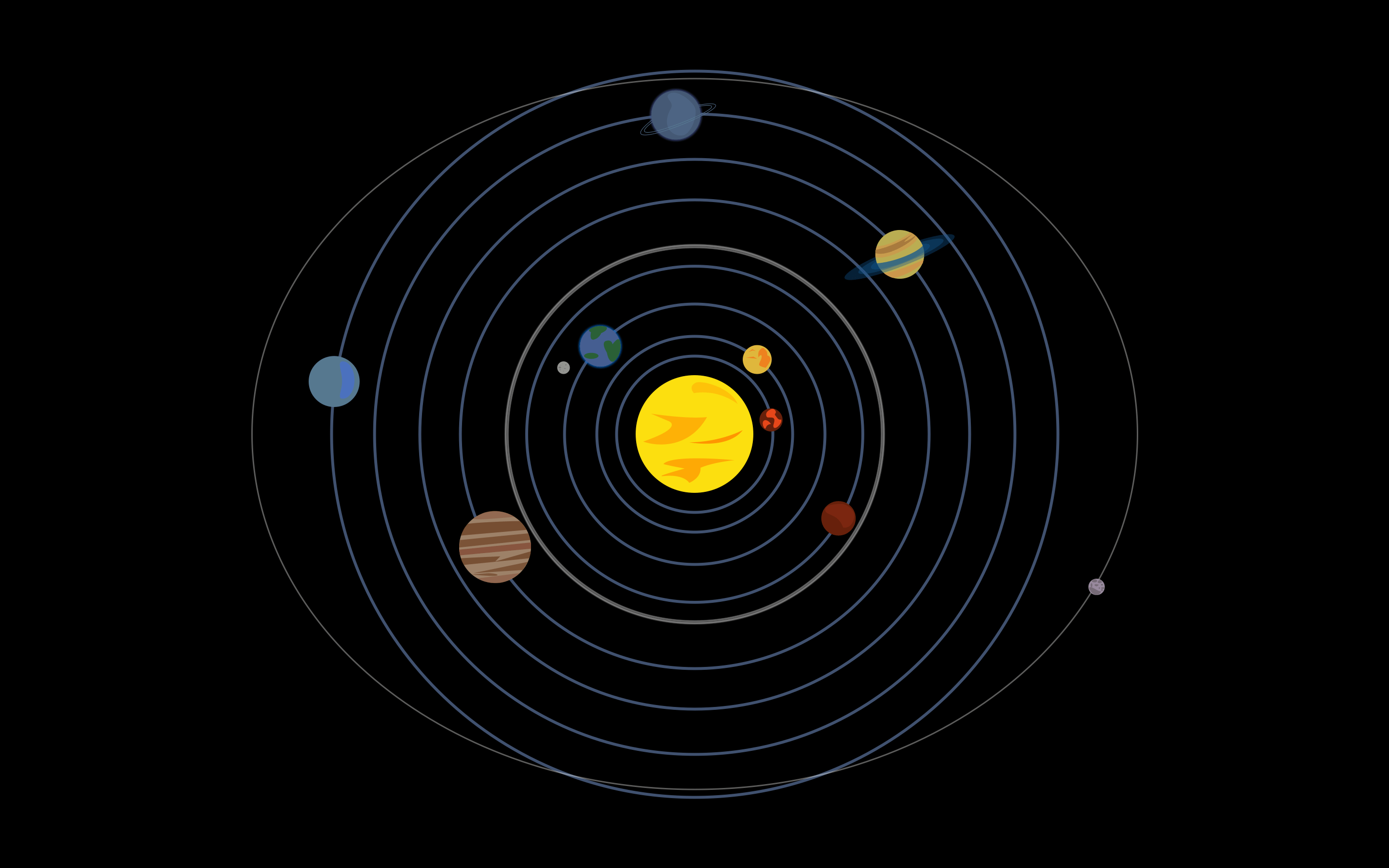 Wallpaper Solar System, orbits, minimalism 2880x1800 RizarD