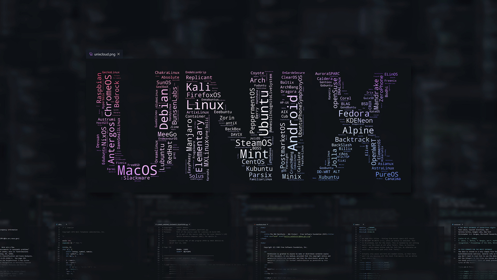 Wallpaper Unix, code, programming, technology, Linux, macOS, Ubuntu