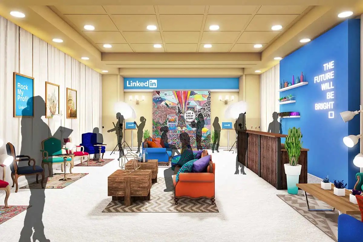 LinkedIn Lounge Concept Rendering For Freeman Xp Adaptive Design
