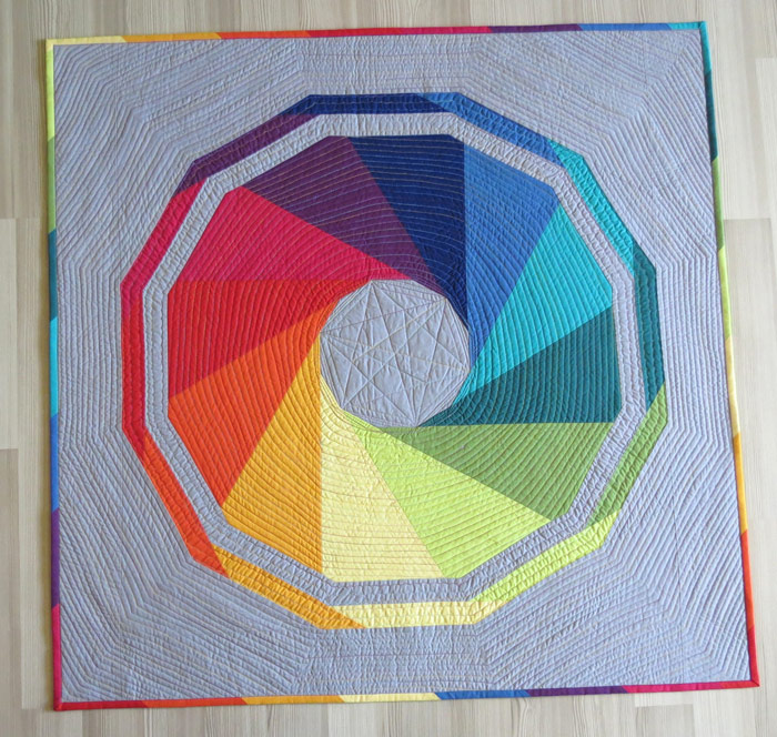 Modern geometric patchwork quilt pattern