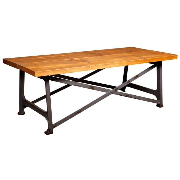 CrossFrame Coffee Table Vintage Industrial by Get Back, Inc