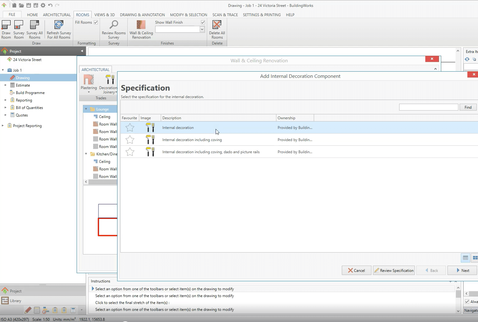 Estimating Renovation tasks using BuildingWorks BuildingWorks Software