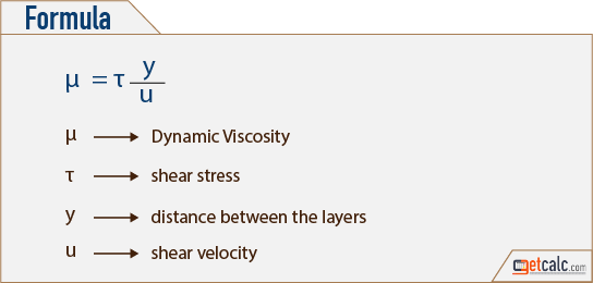 Dynamic Viscosity (μ) Calculator