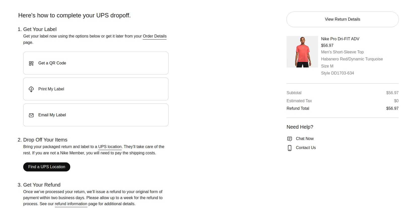 How to return Nike orders with Getcho
