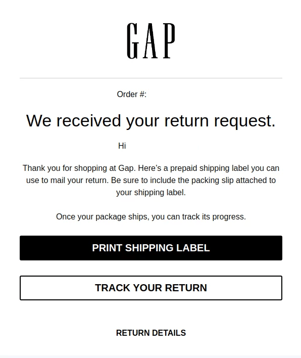 How to return Gap orders with Getcho