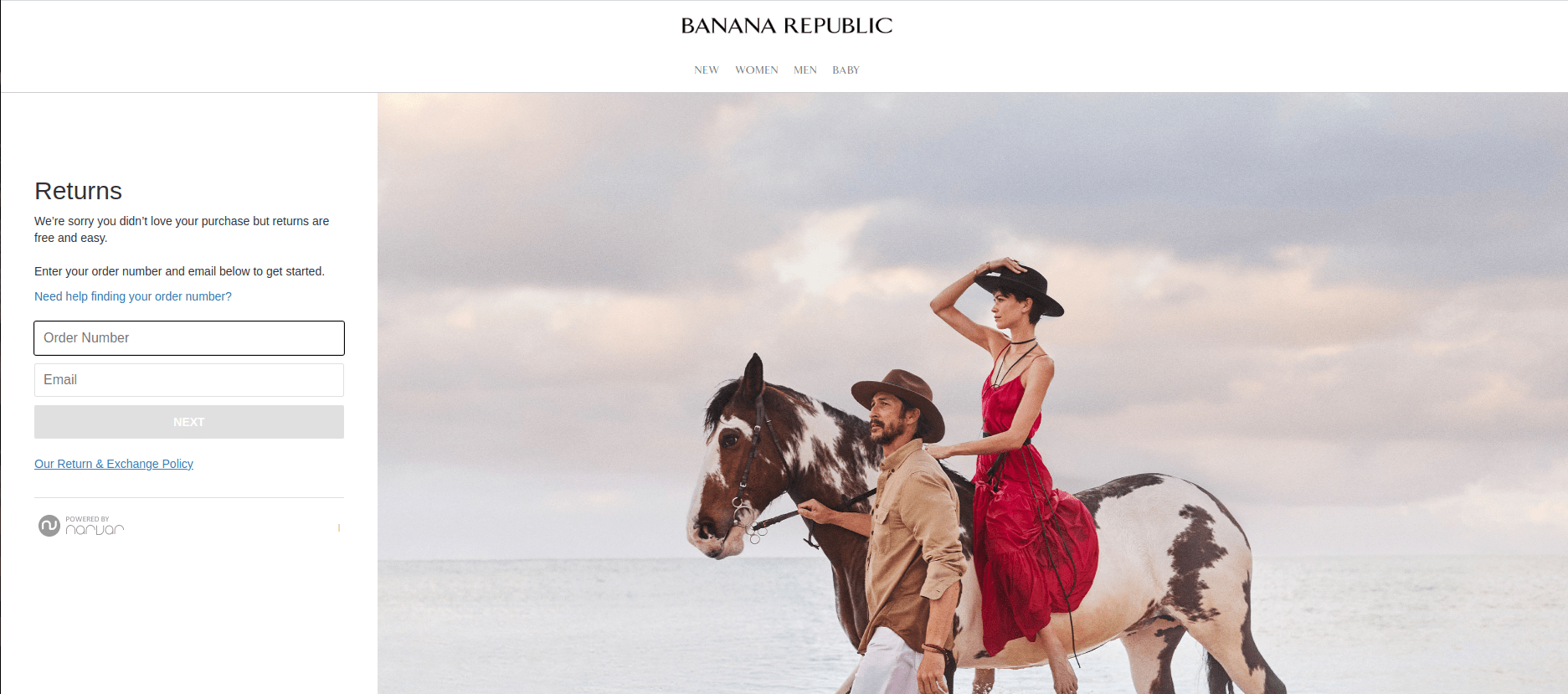 How to return Banana Republic orders with Getcho