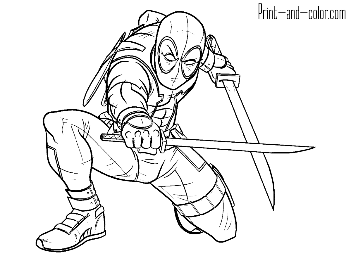 Deadpool Free printable Coloring pages for kids Just Color