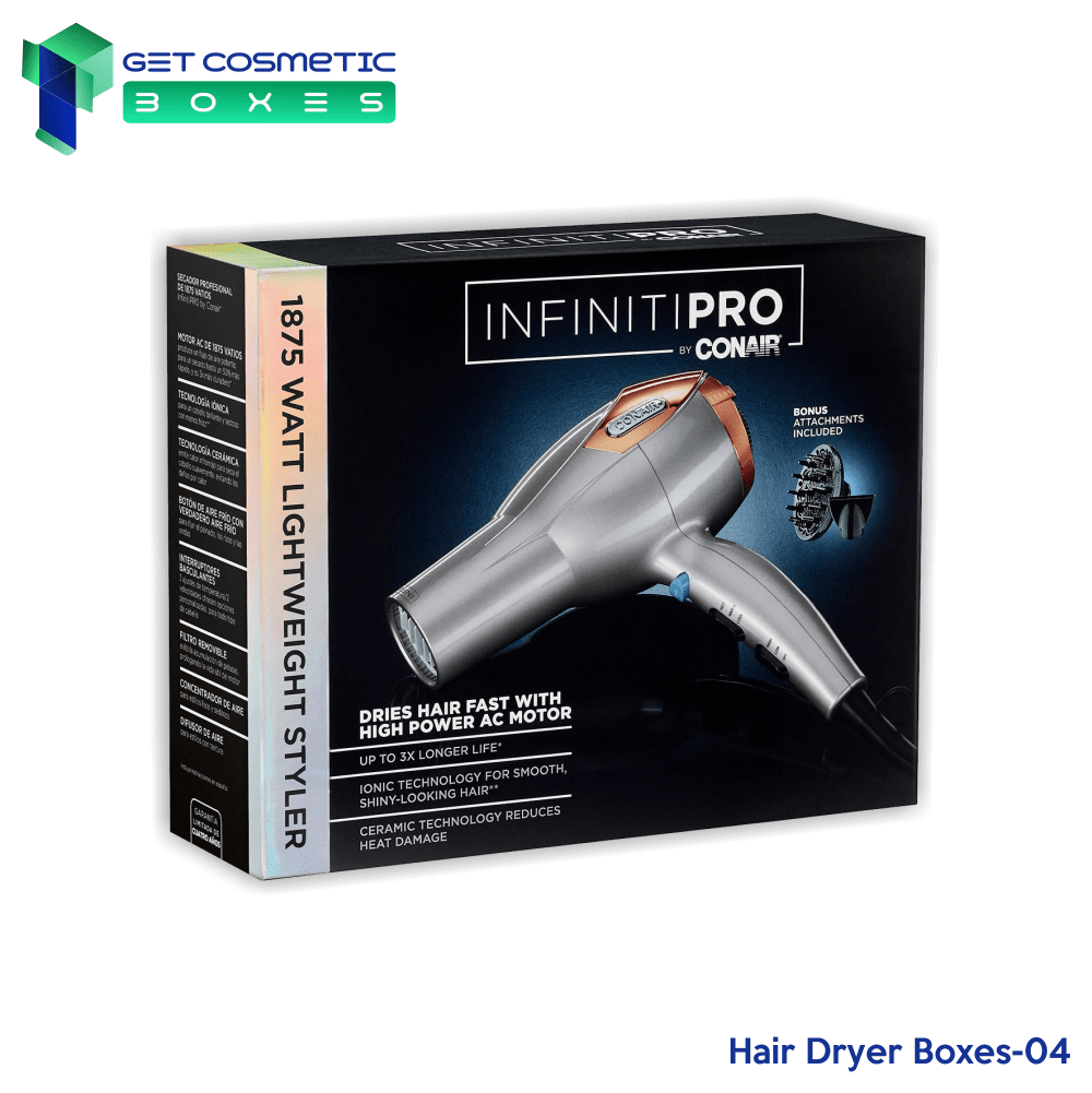 Custom Printed Hair Dryer Boxes Wholesale Packaging GetCosmeticBoxes