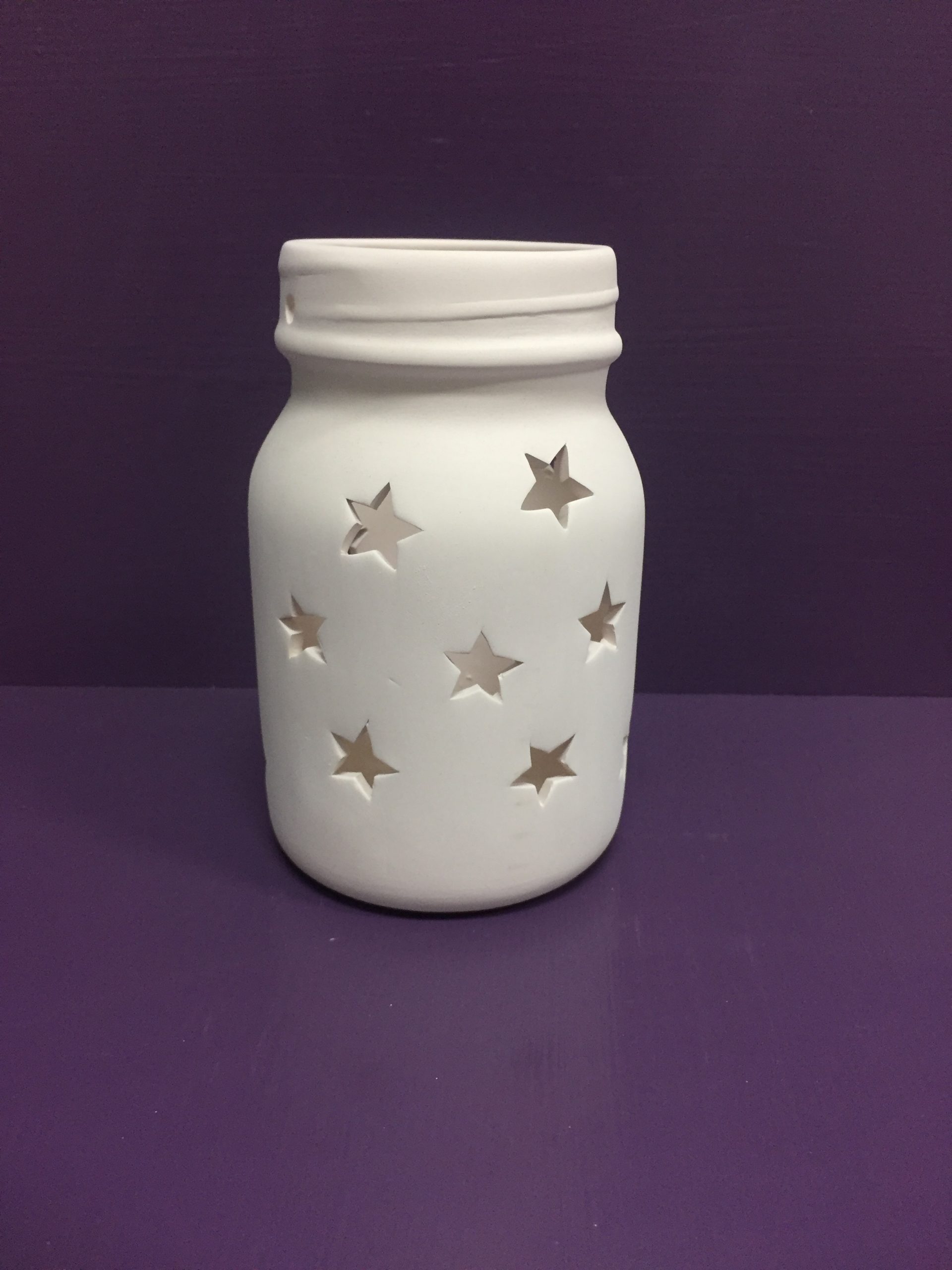 Star Jar Lantern Pottery ToGo Fused Glass Pottery Painting