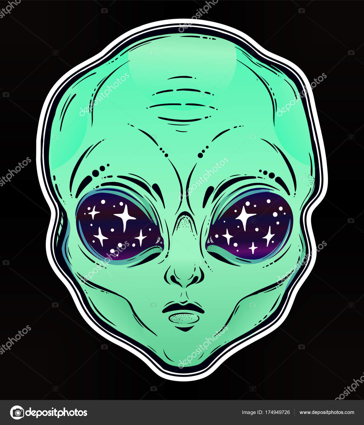 Alien Head Drawing at GetDrawings Free download