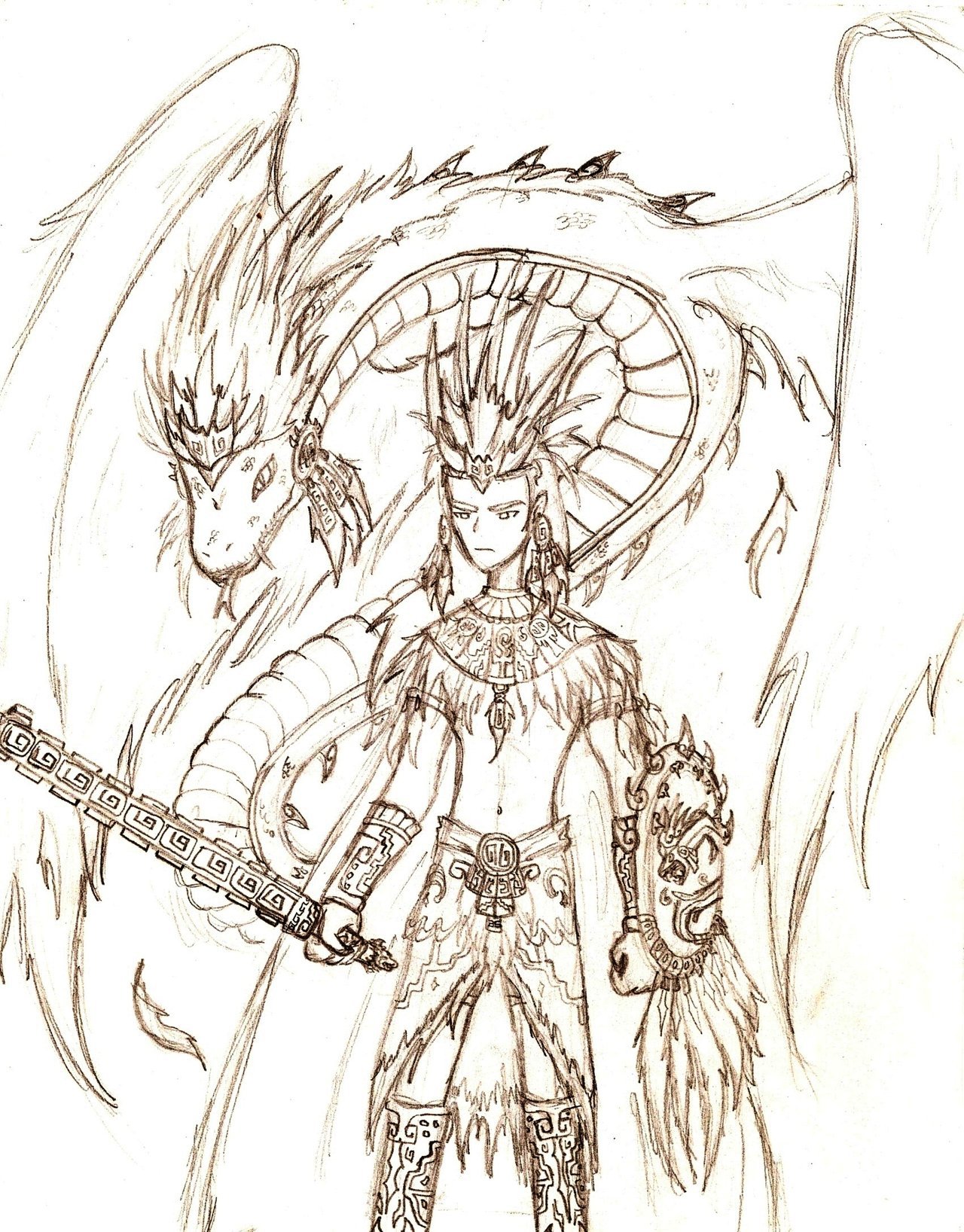 Aztec Warrior Drawing at GetDrawings Free download