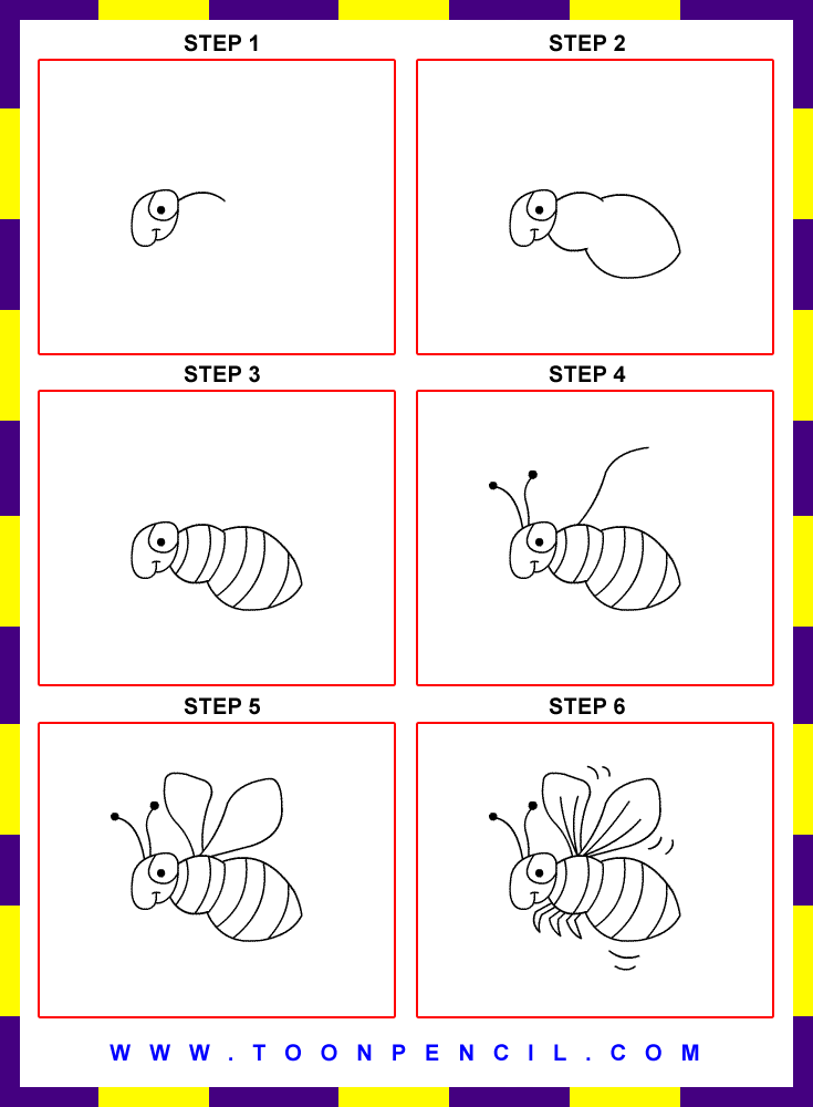 Bee Drawing Step By Step at GetDrawings Free download
