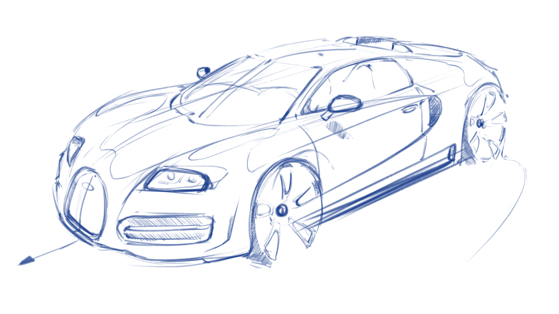 Bugatti Car Sketch