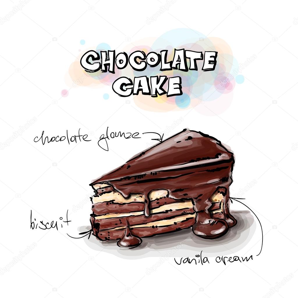Chocolate Cake Drawing at GetDrawings Free download