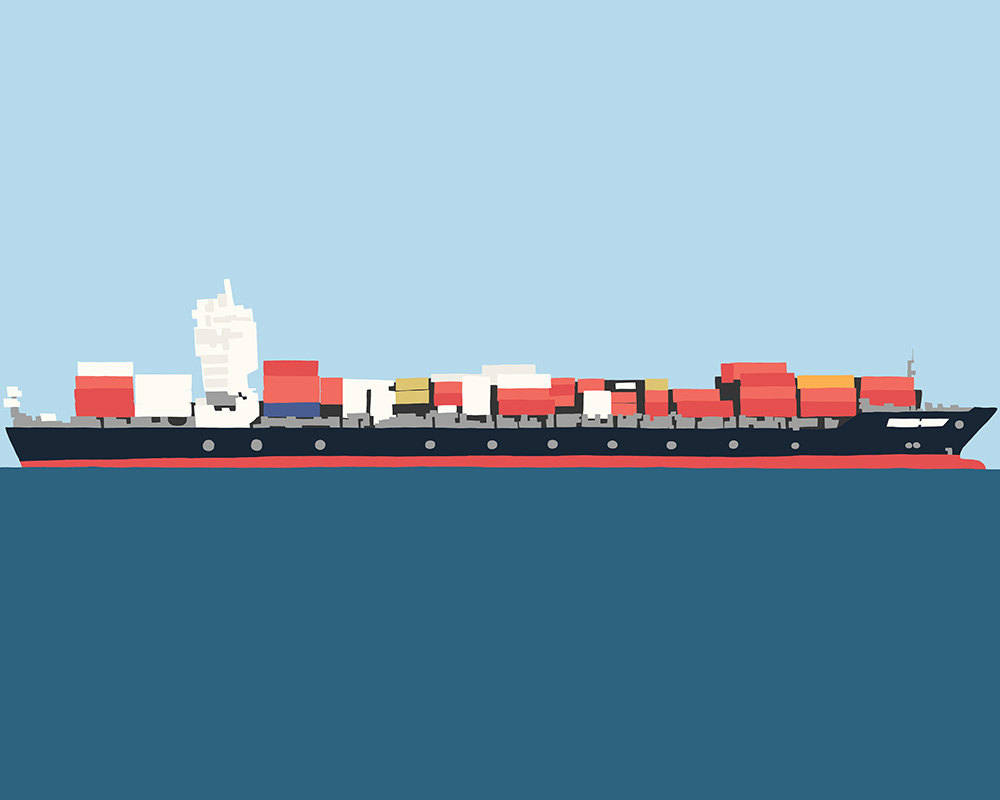 Container Ship Drawing at GetDrawings Free download