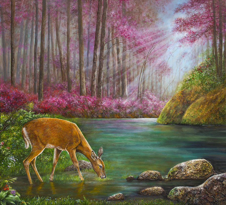 Deer Drinking Water Drawing at GetDrawings Free download