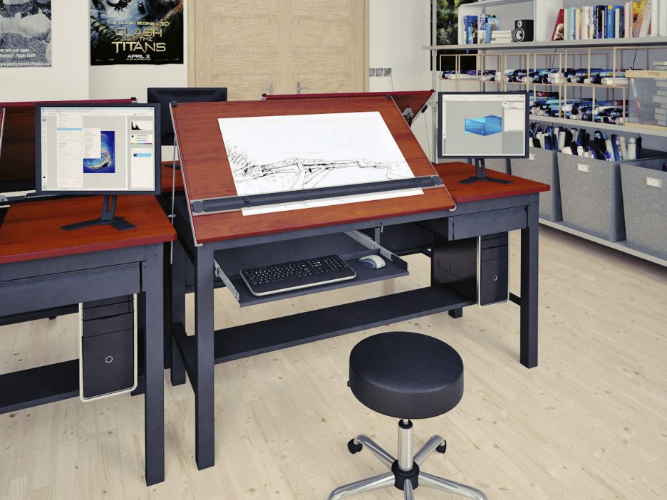 Computer Desk And Drafting Table Desktop Computer Drawing at GetDrawings Free download